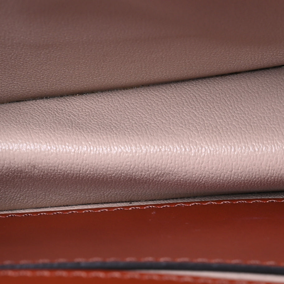 Chloe Shiny Goatskin Calfskin Mini Aby Chain Shoulder Bag Sepia Brown Image 5