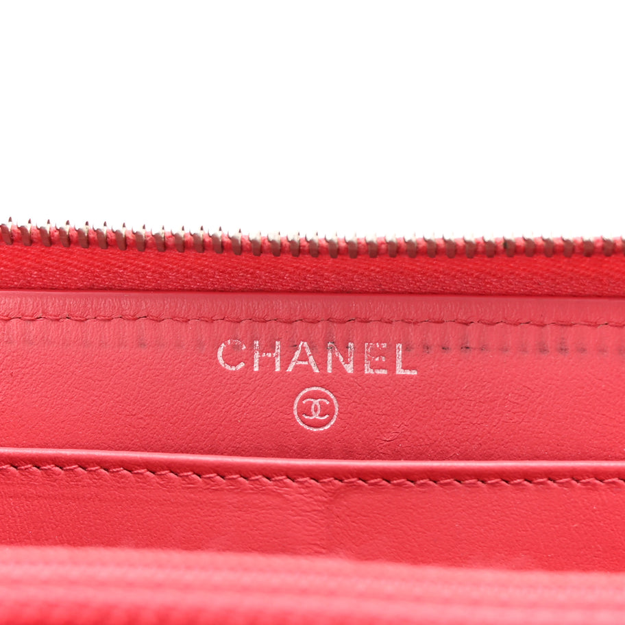 Chanel Caviar Quilted Large Gusset Zip Around Wallet Pink Image 6