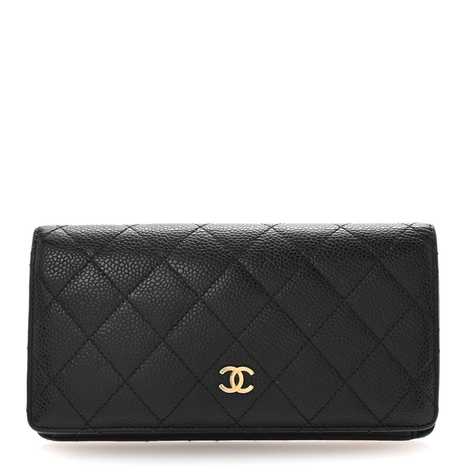 Chanel Caviar Quilted Yen Wallet Black Image 1