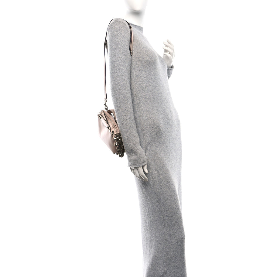 Fendi Shiny Nappa Crystal Croc Tail Mini By The Way Boston Bag Soap Smoky Quartz Image 2