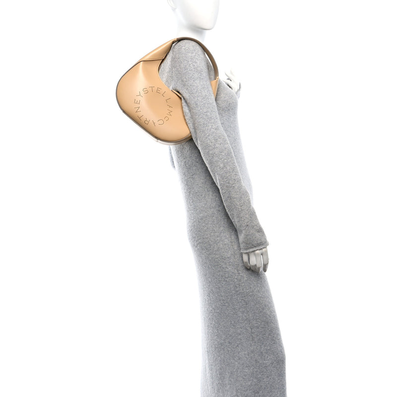  Stella McCartney Eco Alter Nappa Perforated Logo Small Hobo Cornflake