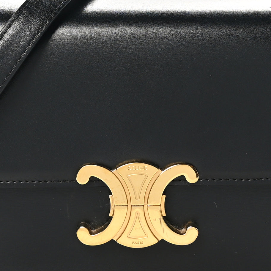 Celine Shiny Calfskin Teen Triomphe Black Image 7