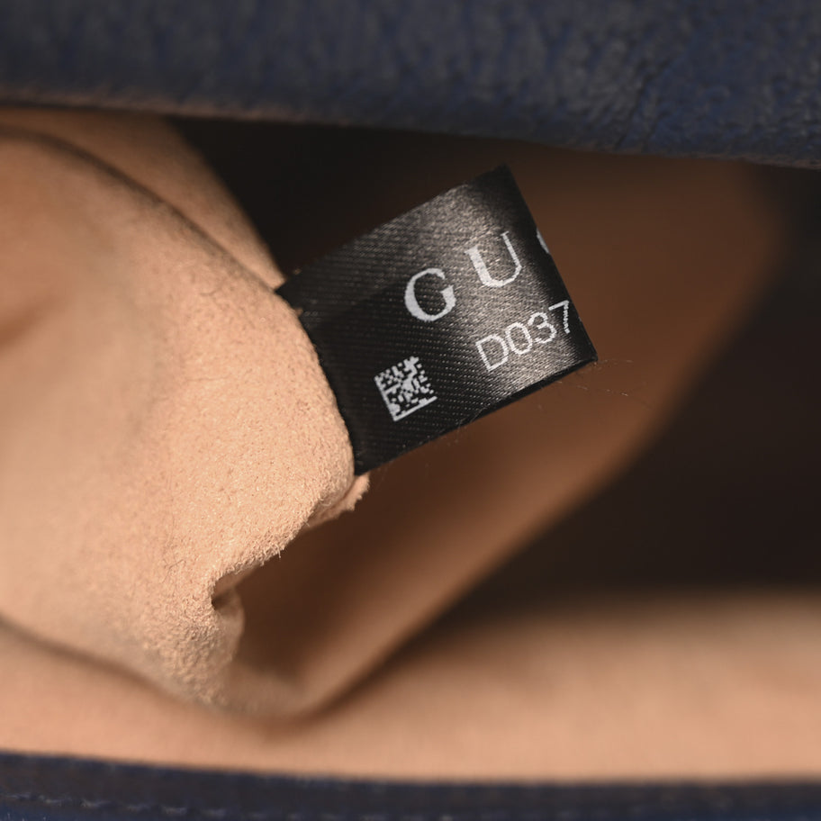 Gucci Textured Dollar Calfskin Web Medium Diana Tote Bag Royal Crop Image 7