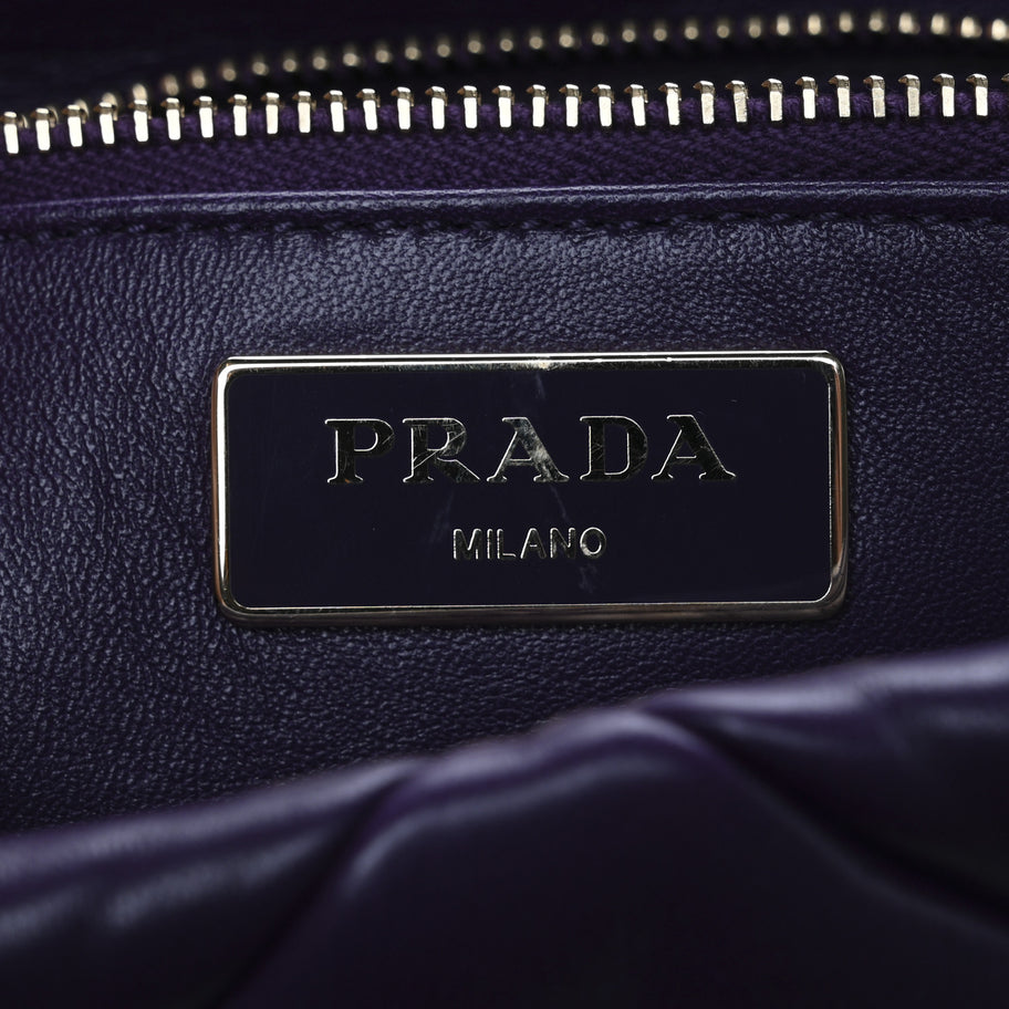 Prada Nappa Re-Nylon Triangle Quilted Patchwork System Flap Shoulder Bag Viola Image 6