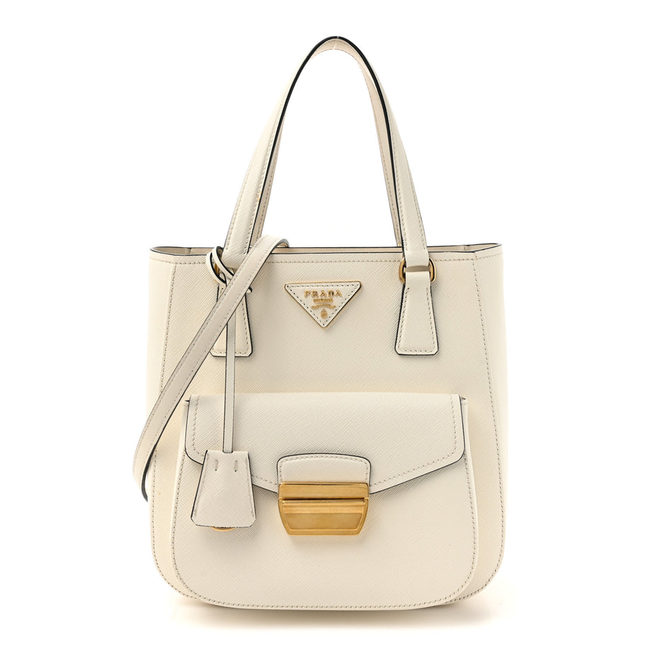Prada Saffiano Lux Metropolis Tote White Image 1