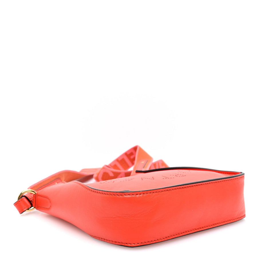 Stella McCartney Eco Alter Nappa Perforated Logo Mini Crossbody Orange Image 4
