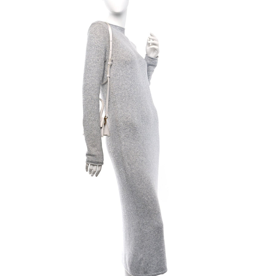 Jacquemus Suede Crocodile Embossed Le Chiquito Grey Image 2