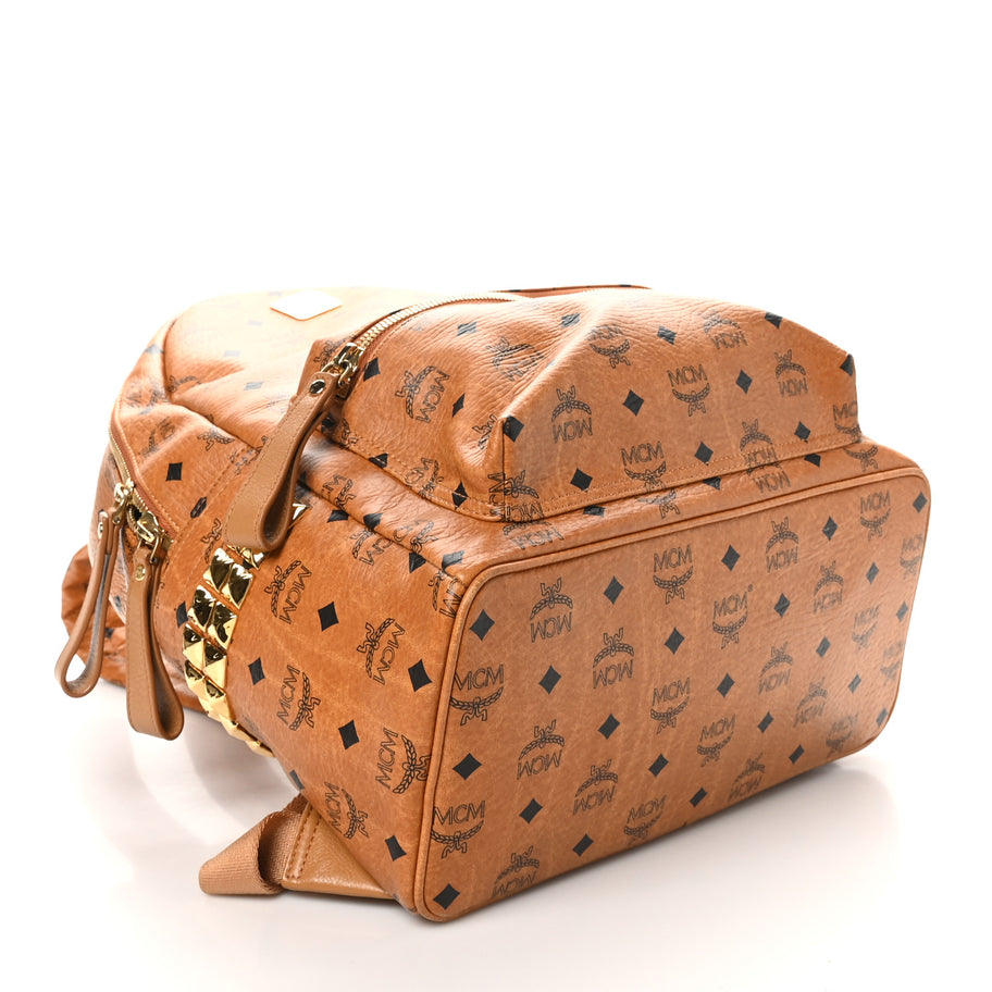 MCM Visetos Medium Side Studs Stark Backpack Cognac Image 4
