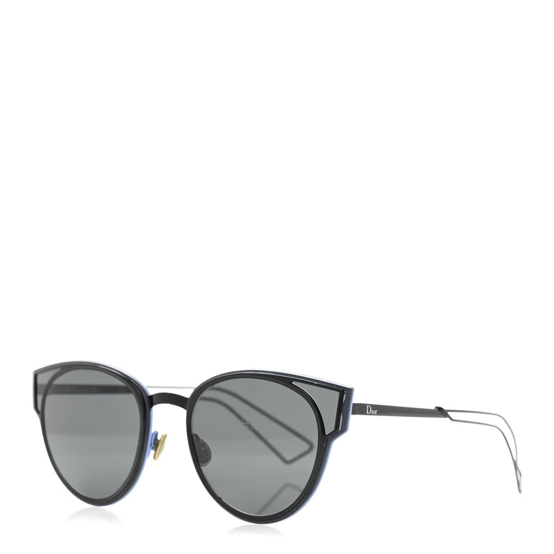  Christian Dior Sculpt Cat Eye Sunglasses Black Blue