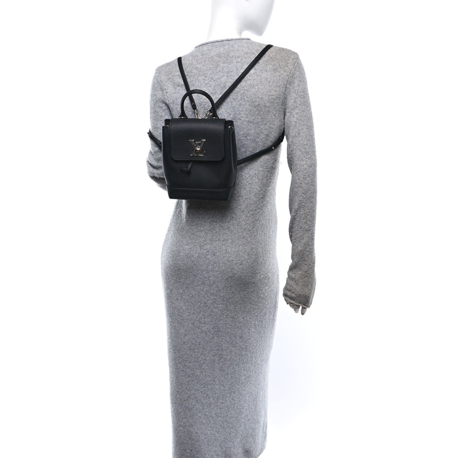 Louis Vuitton Calfskin Lockme Backpack Black Image 2