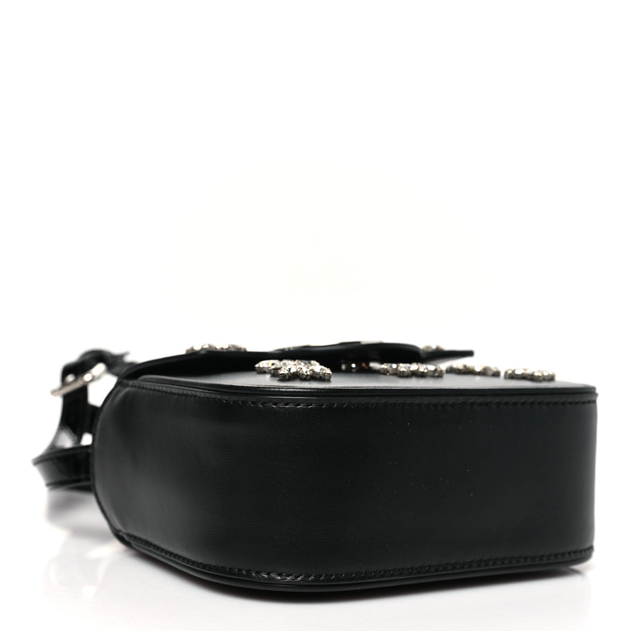 Versace Calfskin Crystal Embellished Mini La Medusa Bag Black Image 4