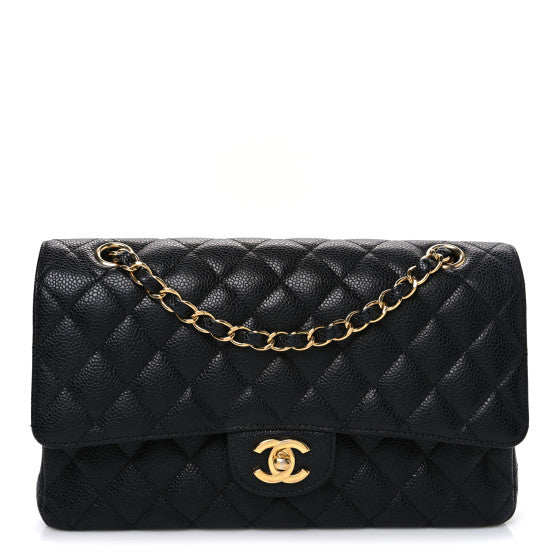  Chanel Caviar Quilted Medium Double Flap Black