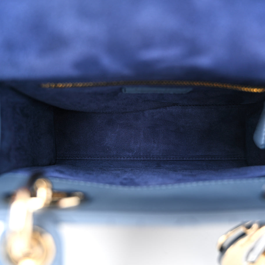 Christian Dior Lambskin Cannage Gradient Small My ABCDior Lady Dior Indigo Blue Image 5