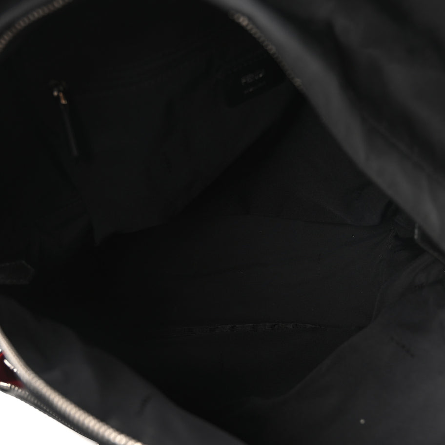Fendi Nylon Vitello Elite Monster Eyes Rounded Backpack Black Yellow Image 5