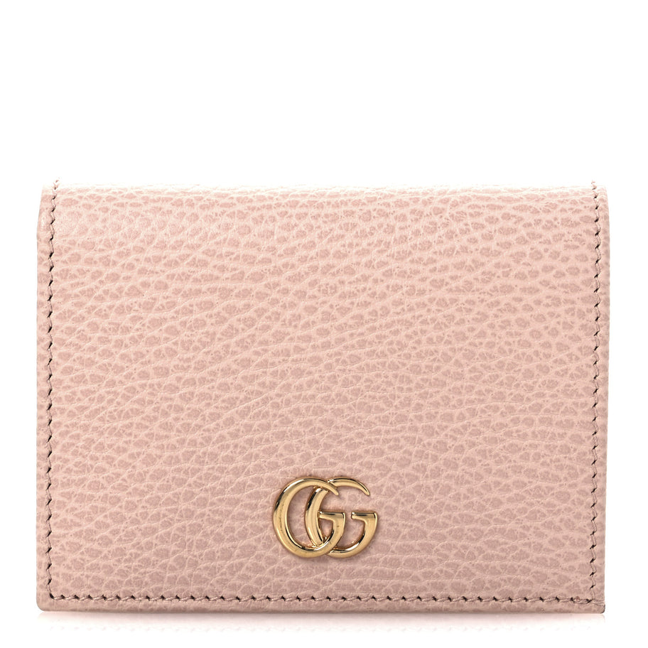 Gucci Dollar Calfskin GG Marmont Card Case Perfect Pink Image 1