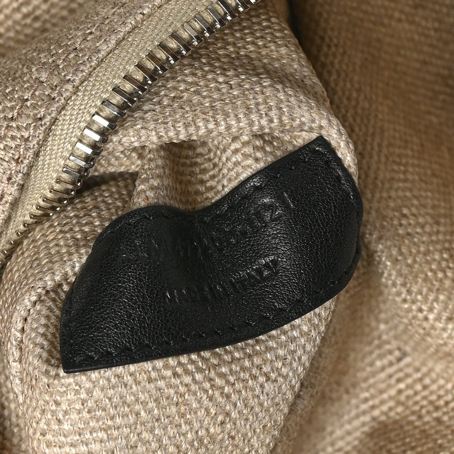 Saint Laurent Linen Calfskin Rive Gauche Tote Greggio Natural Image 7