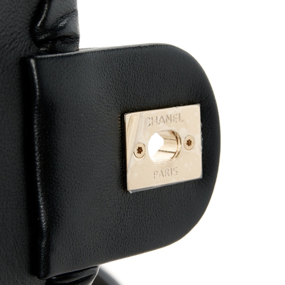 Chanel Tweed Braided Calfskin Mini My Own Frame Flap Grey Black Image 7