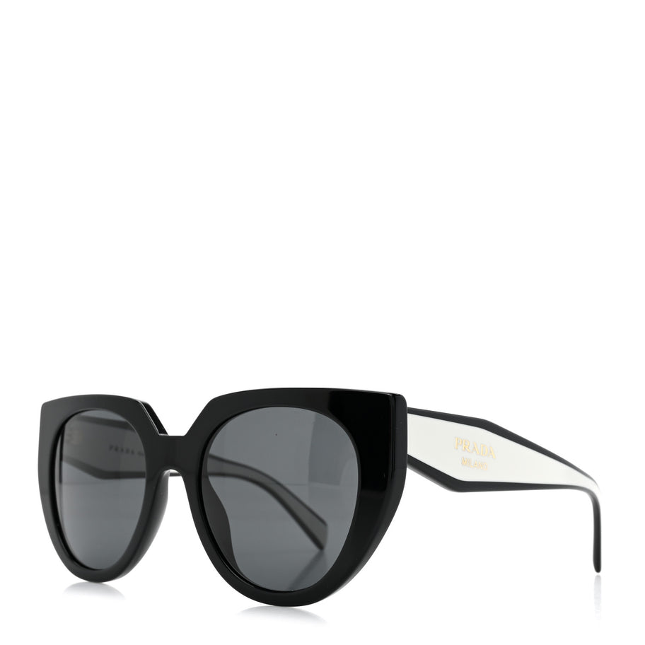 Prada Acetate Sunglasses SPR 14W Black White Image 1