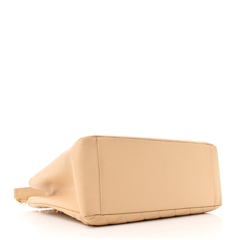 Chanel Caviar Quilted Grand Shopping Tote GST Beige Clair Image 4