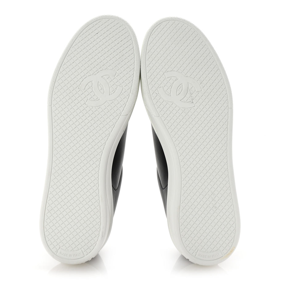 Chanel Calfskin CC Uniform Womens Sneakers 37 Black Image 6