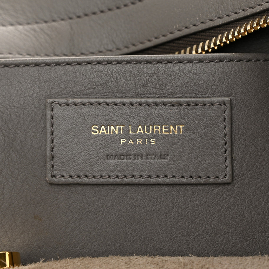Saint Laurent Calfskin Small Classic Y Cabas Grey Image 5