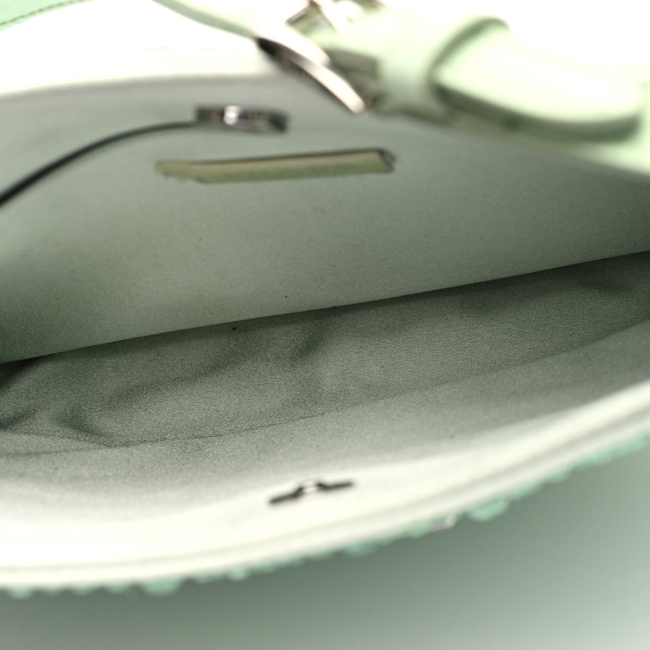 Prada Satin Crystal Cleo Adjustable Strap Shoulder Bag Acqua Image 5