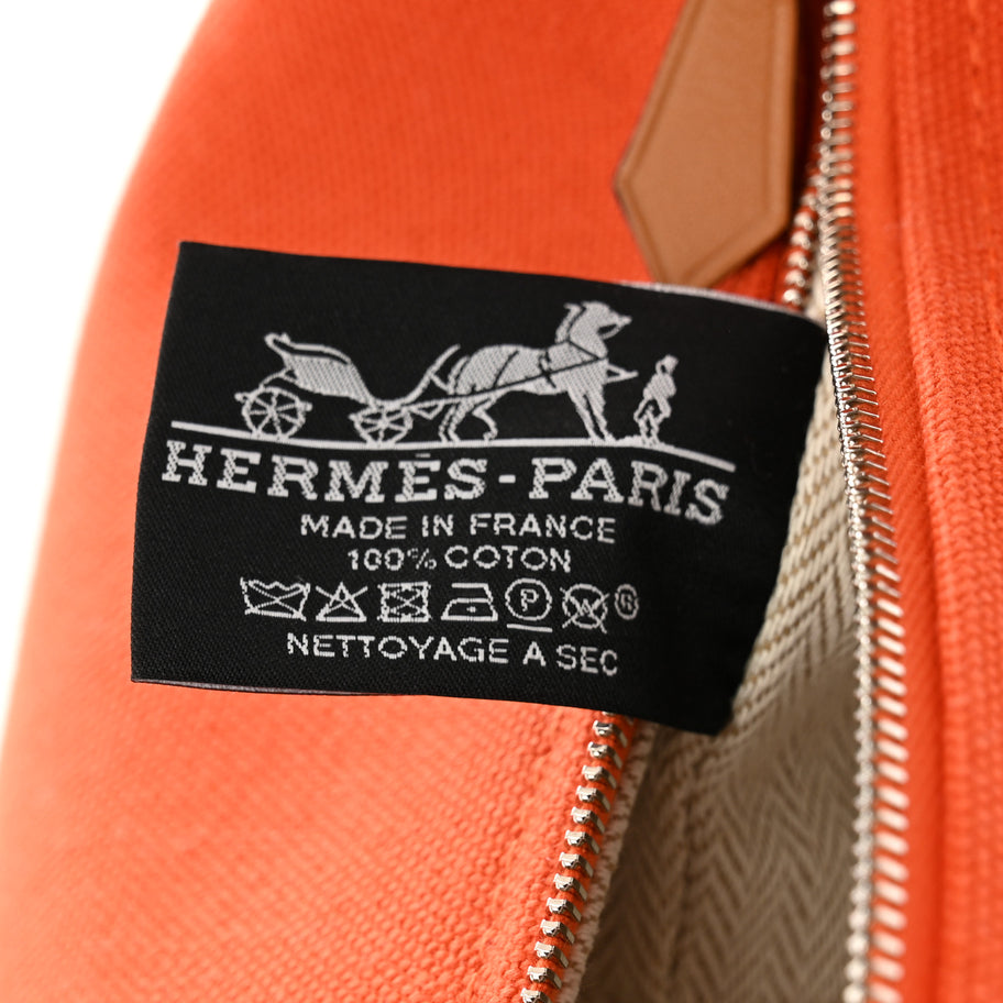Hermes Canvas Small Bride-A-Brac Pouch Orange Burgundy Image 6