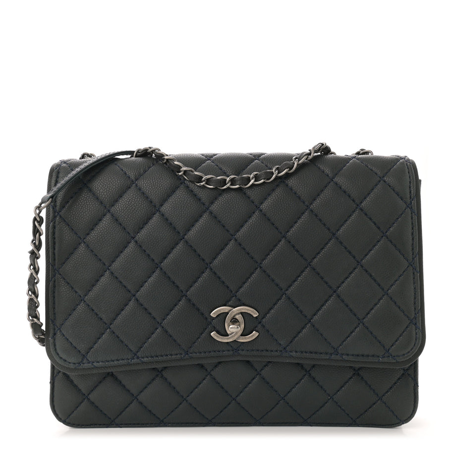 Chanel Caviar Quilted Flap With Chain Blue Image 1
