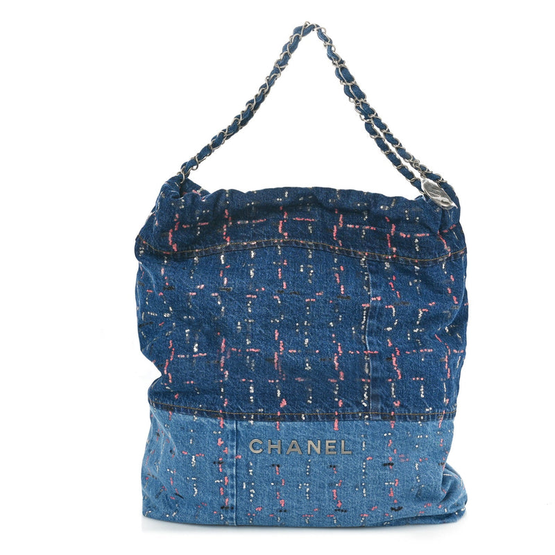  Chanel Denim Sequin 22 Blue