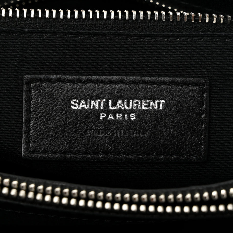 Saint Laurent Calfskin Y Quilted Monogram Medium Loulou Chain Satchel Black Image 6