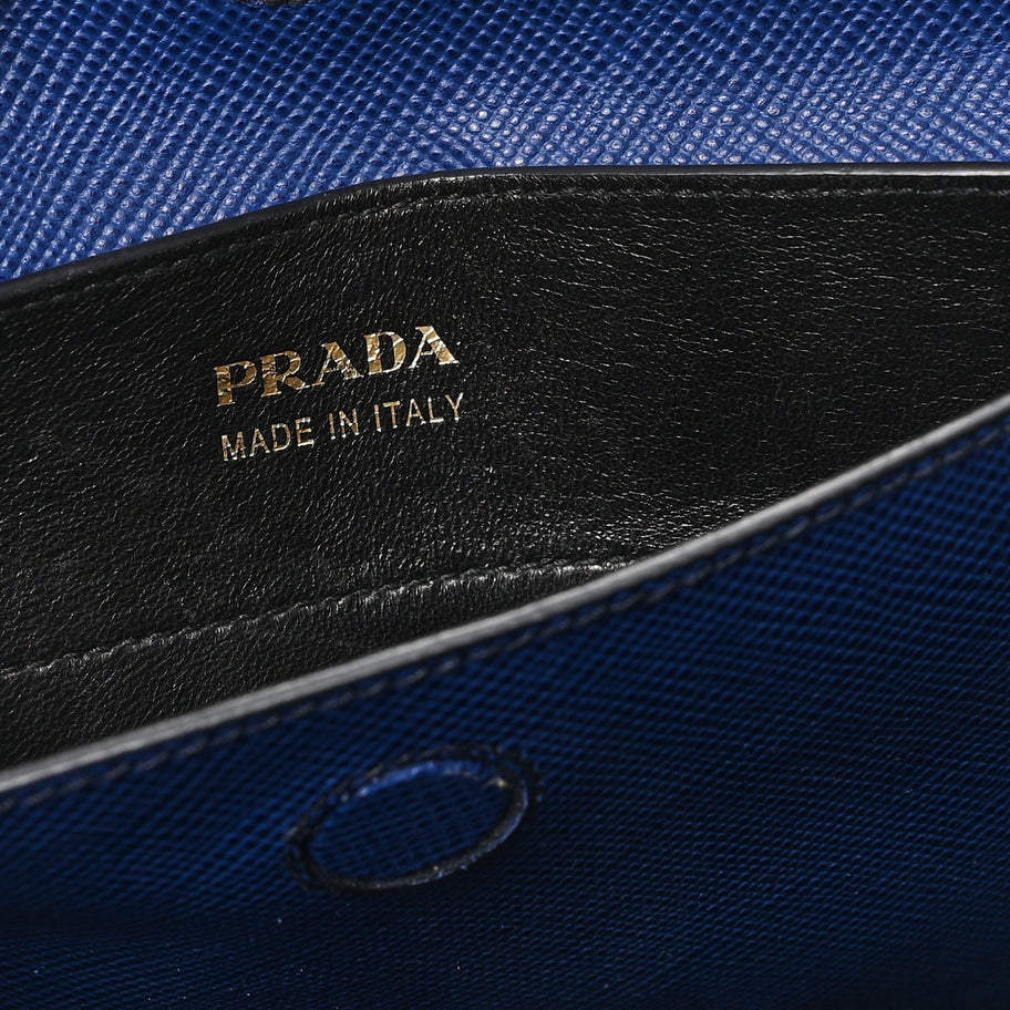 Prada Saffiano Cuir Small Double Bag Inchiostro Image 6