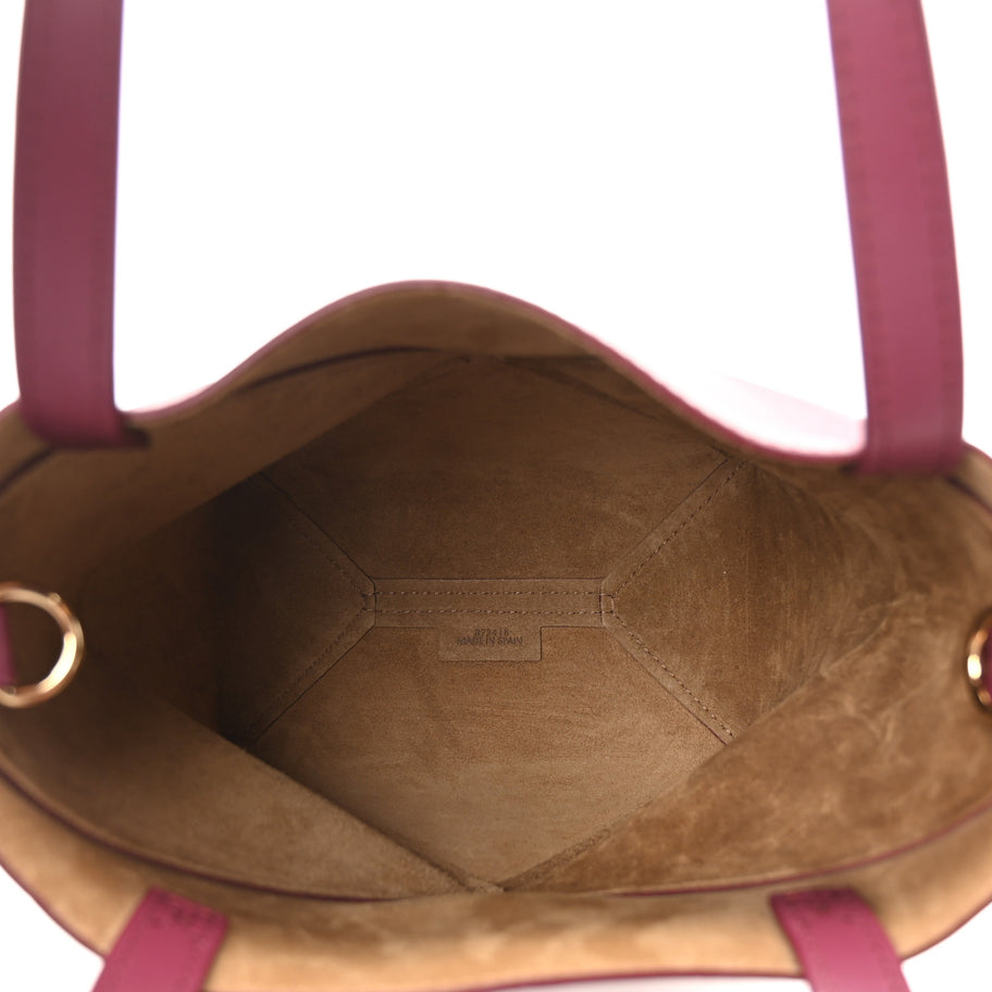 Loewe Shiny Calfskin Mini Puzzle Fold Tote Crimson Image 5