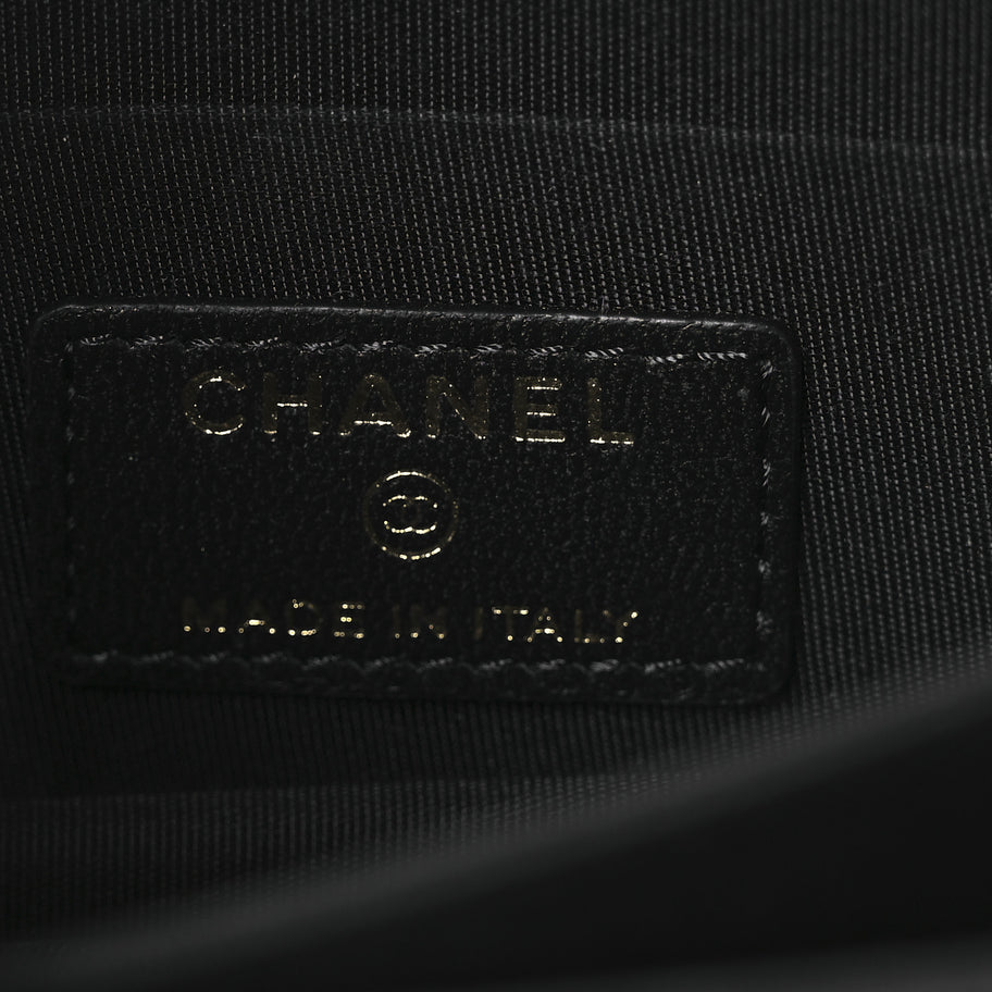 Chanel Lambskin Quilted Mini Camellia Bow Wallet On Chain WOC Black Image 6