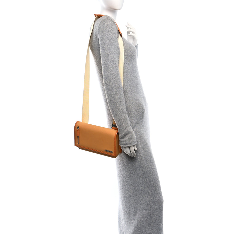 Jacquemus Canvas Le Messageru Bag Orange Image 2