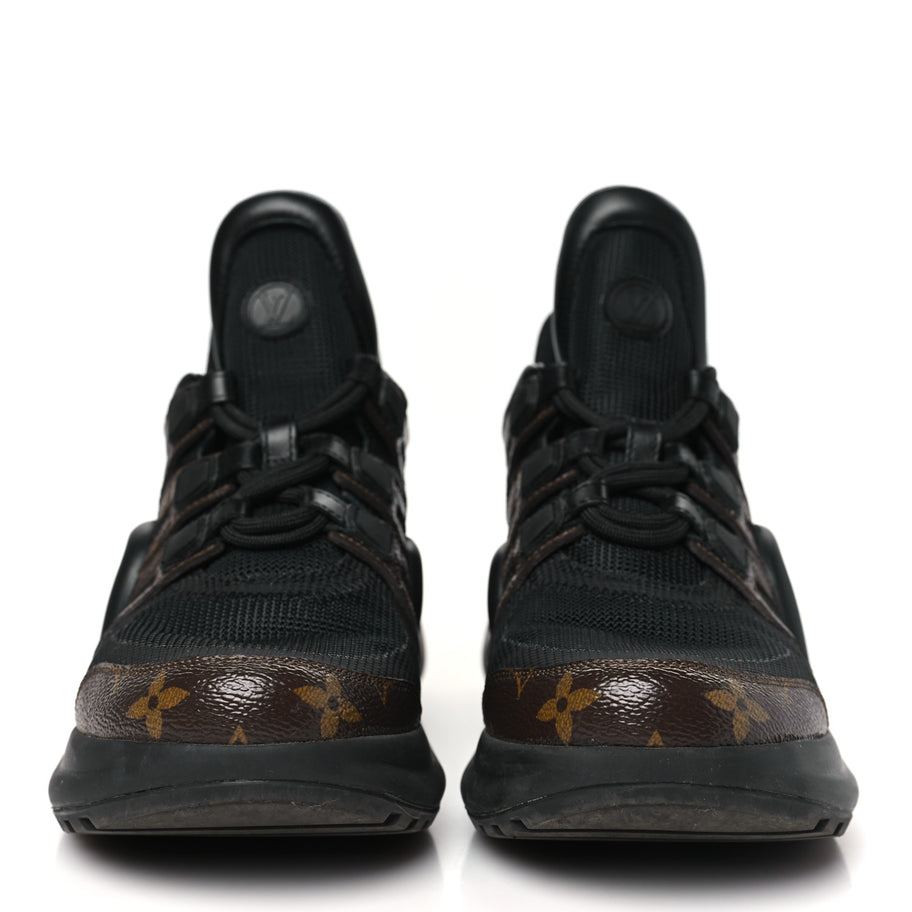 Louis Vuitton Calfskin Patent Monogram LV Archlight Sneakers Black Image 3