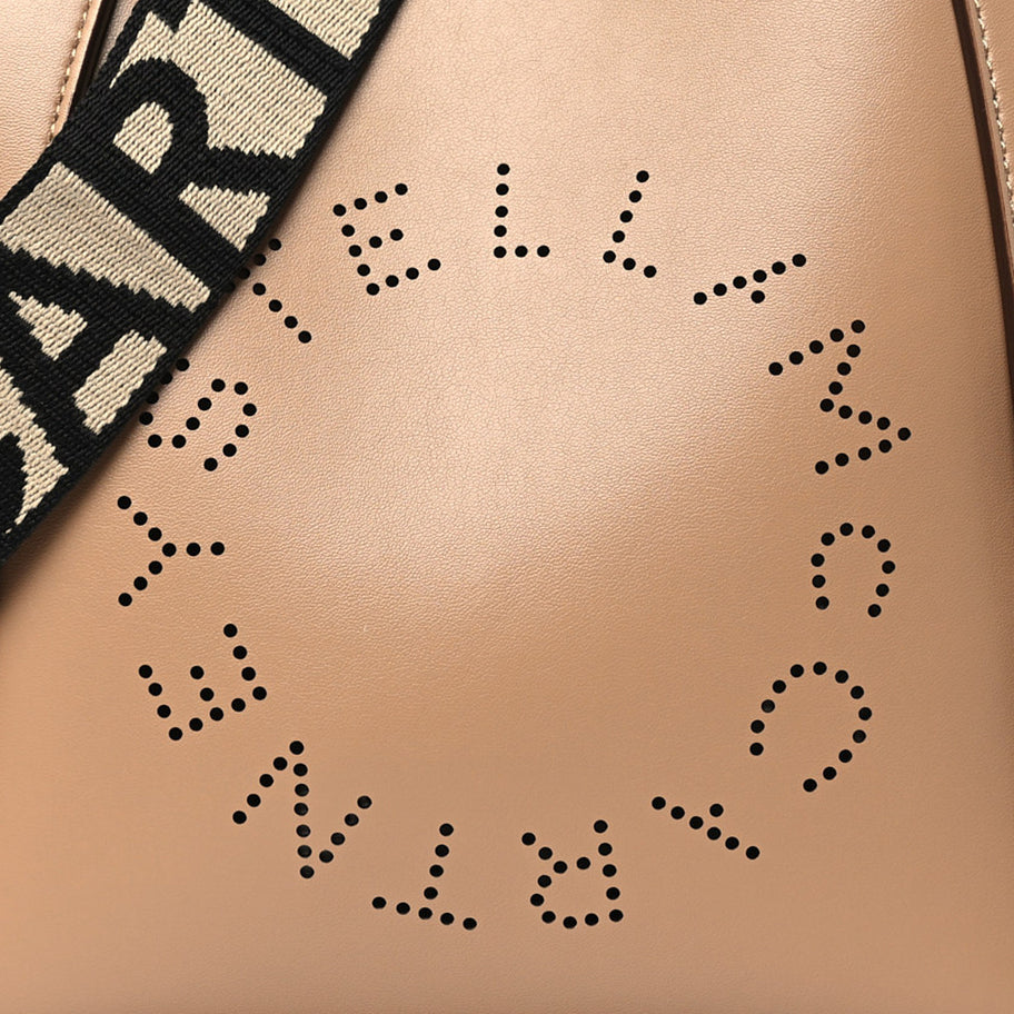 Stella McCartney Eco Alter Nappa Perforated Logo Mini Crossbody Sand Image 7