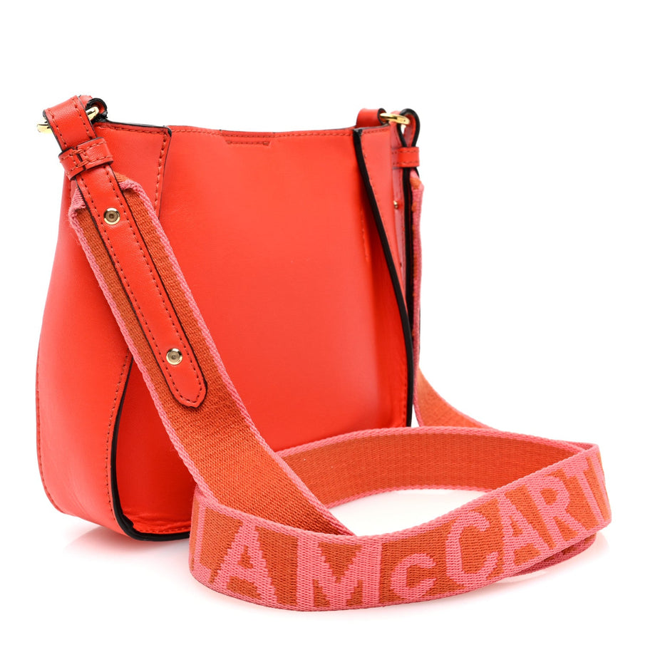 Stella McCartney Eco Alter Nappa Perforated Logo Mini Crossbody Orange Image 3