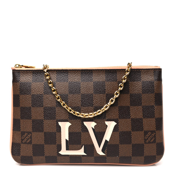 Louis Vuitton Damier Ebene Double Zip Pochette