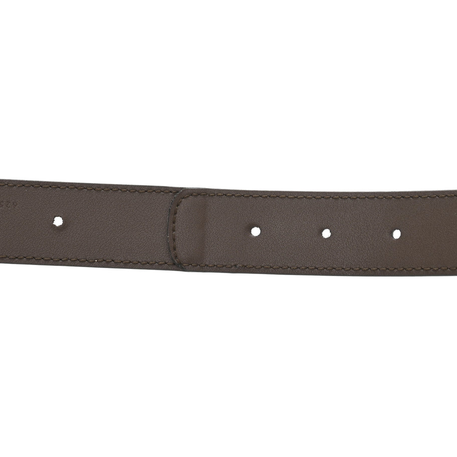 Gucci GG Supreme Monogram Matte Plutone Calfskin Double G 30mm Belt 80 32 Beige Ebony New Acero Image 4