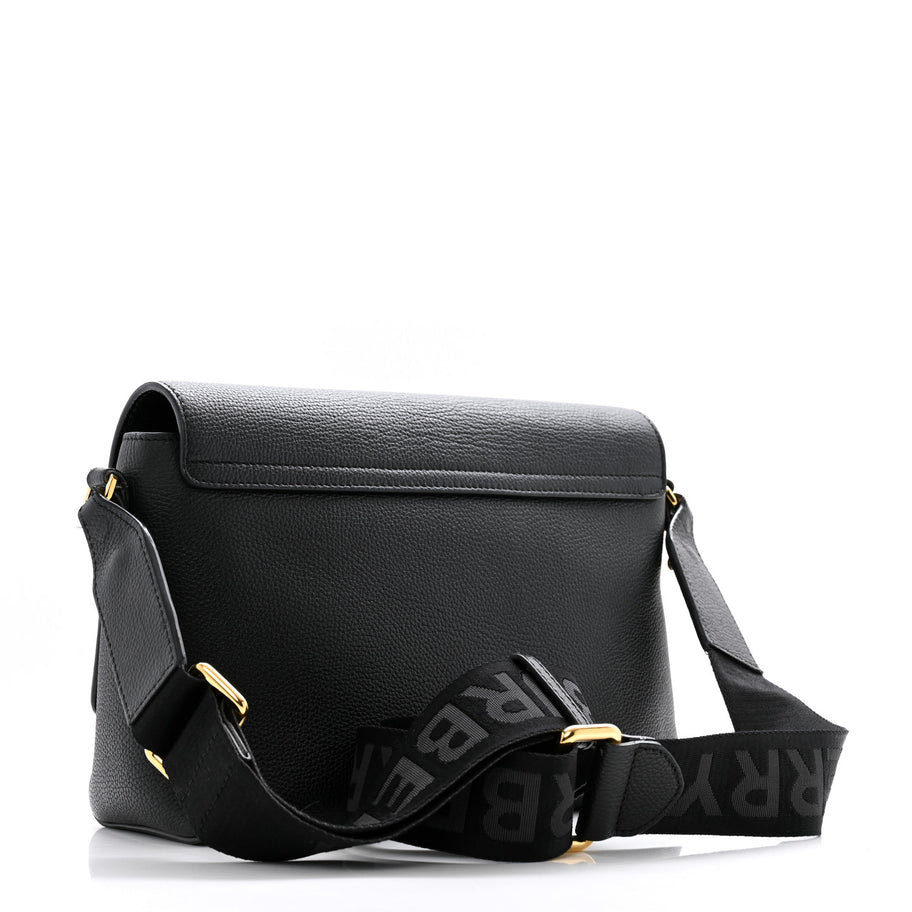 Burberry Grainy Calfskin Vintage Check Note Crossbody Bag Black Image 3