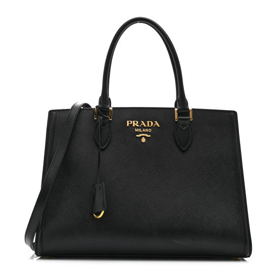 Prada Saffiano Soft Calfskin Tote Black Image 1