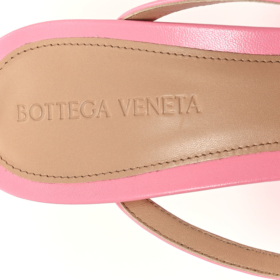 Bottega Veneta Lambskin Stretch Lounge Wedge Sandals 40 Ribbon Image 6
