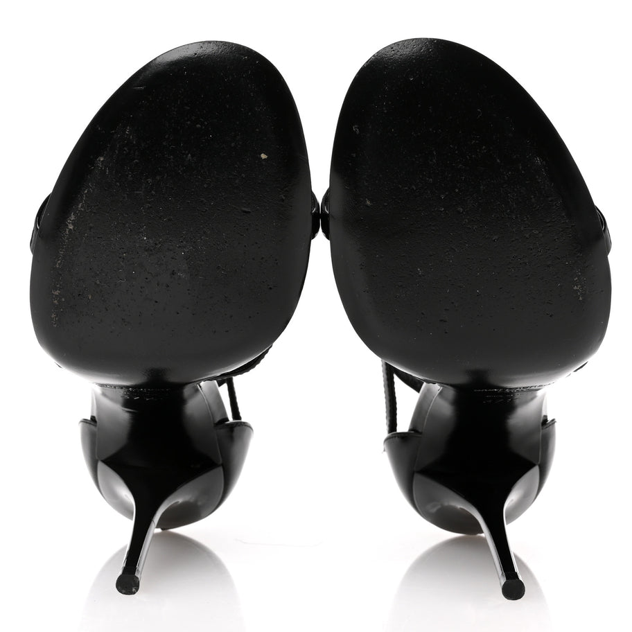 Saint Laurent Patent Cassandra 100 Sandals 37.5 Black Image 6