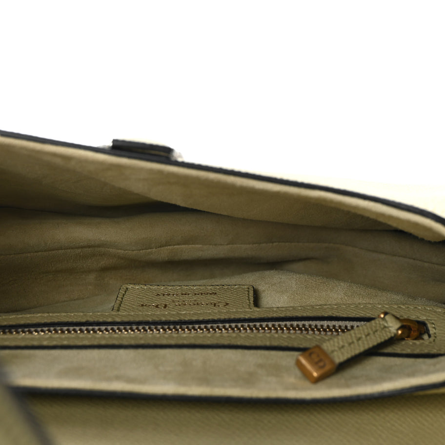 Christian Dior Grained Calfskin Saddle Bag With Strap Desert Sage Image 5