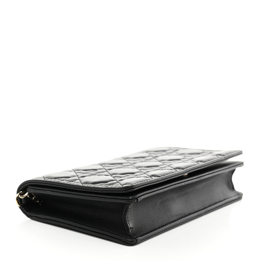 Christian Dior Lambskin Cannage Lady Dior Pouch Black Image 5