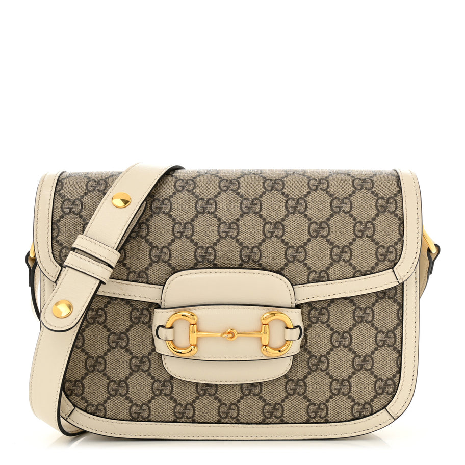 Gucci GG Supreme Monogram Horsebit 1955 Shoulder Bag Beige Mystic White Image 1