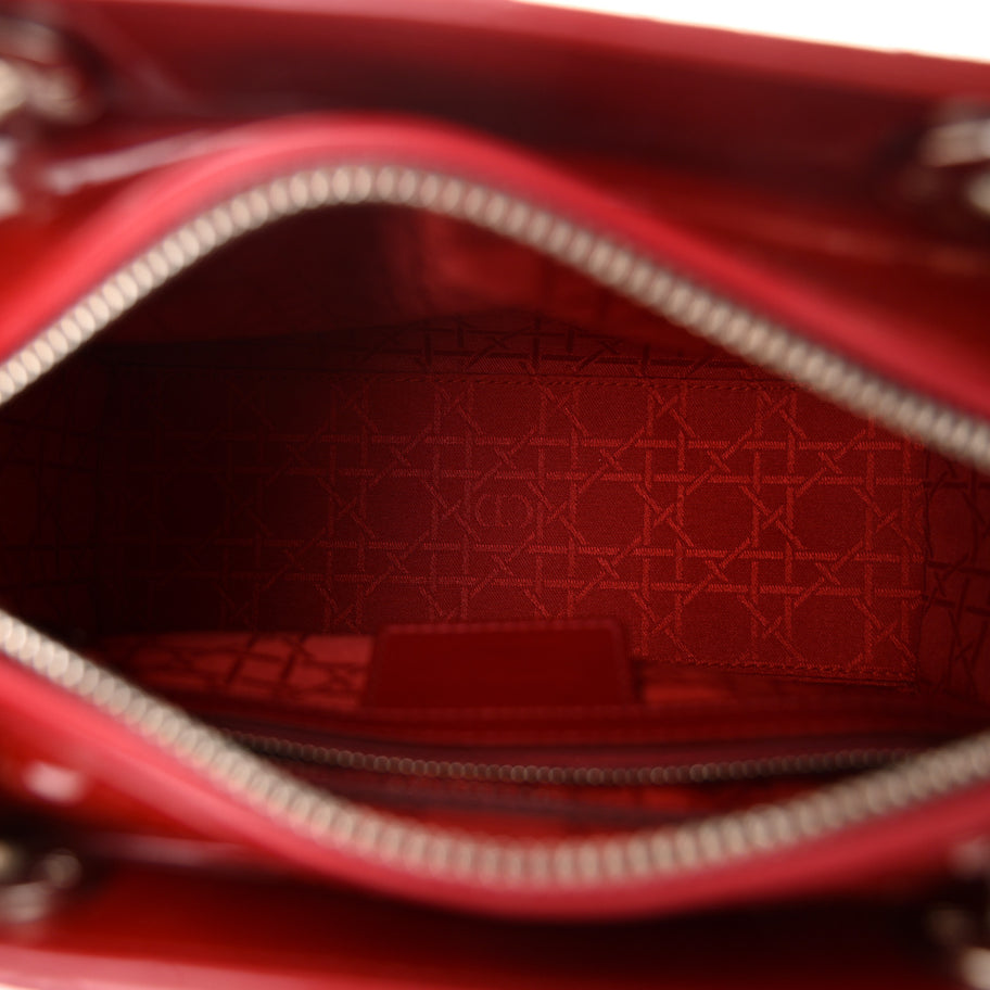 Christian Dior Patent Cannage Medium Lady Dior Red Image 5