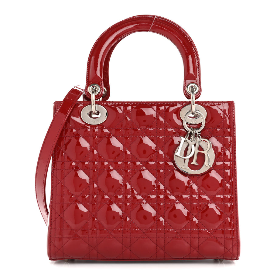 Christian Dior Patent Cannage Medium Lady Dior Red Image 1