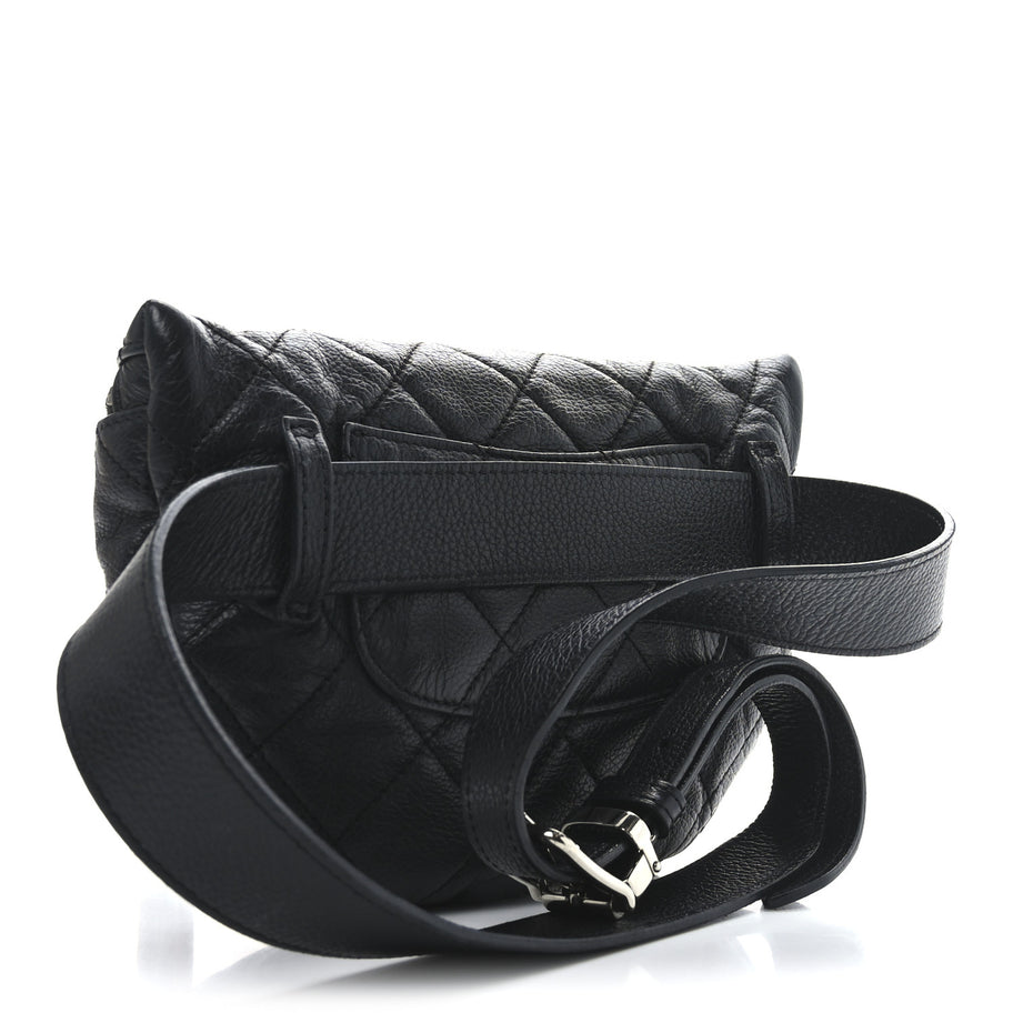 Chanel Grained Calfskin Quilted Waist Belt Bag Black Image 3