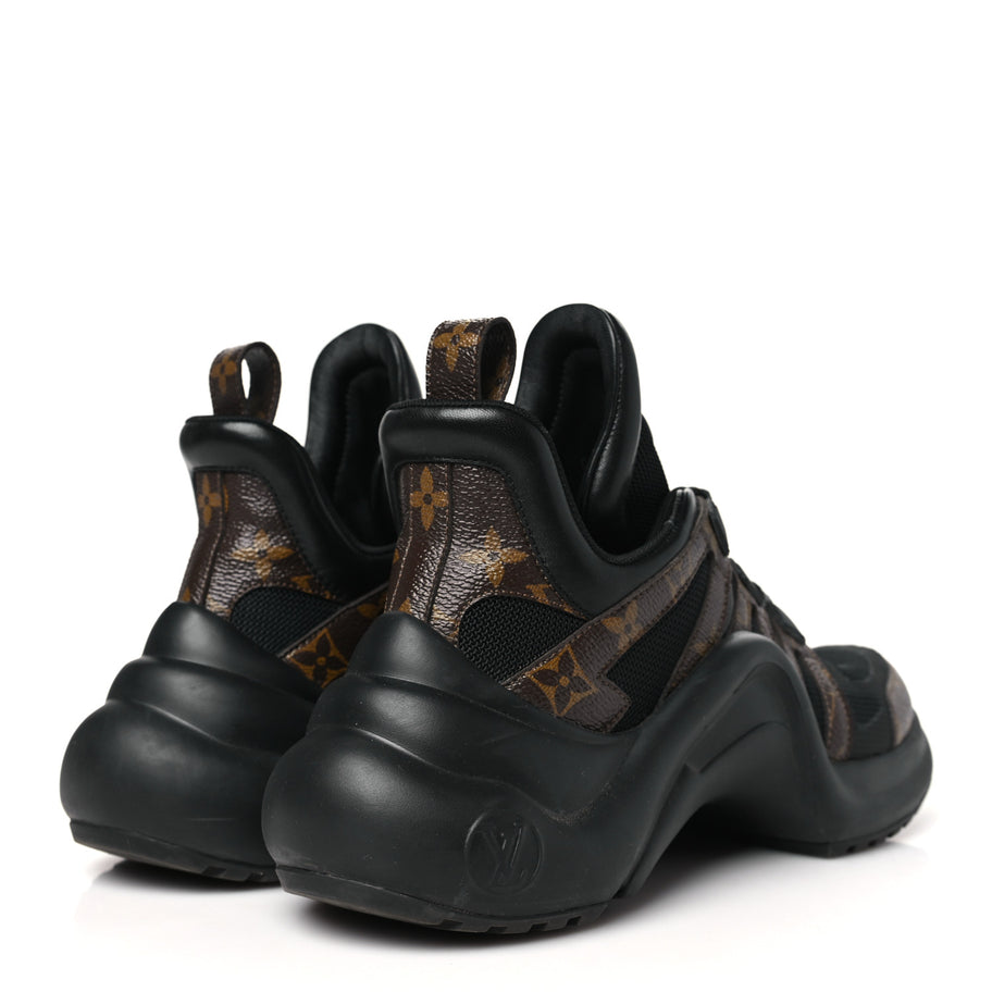 Louis Vuitton Calfskin Patent Monogram LV Archlight Sneakers Black Image 5